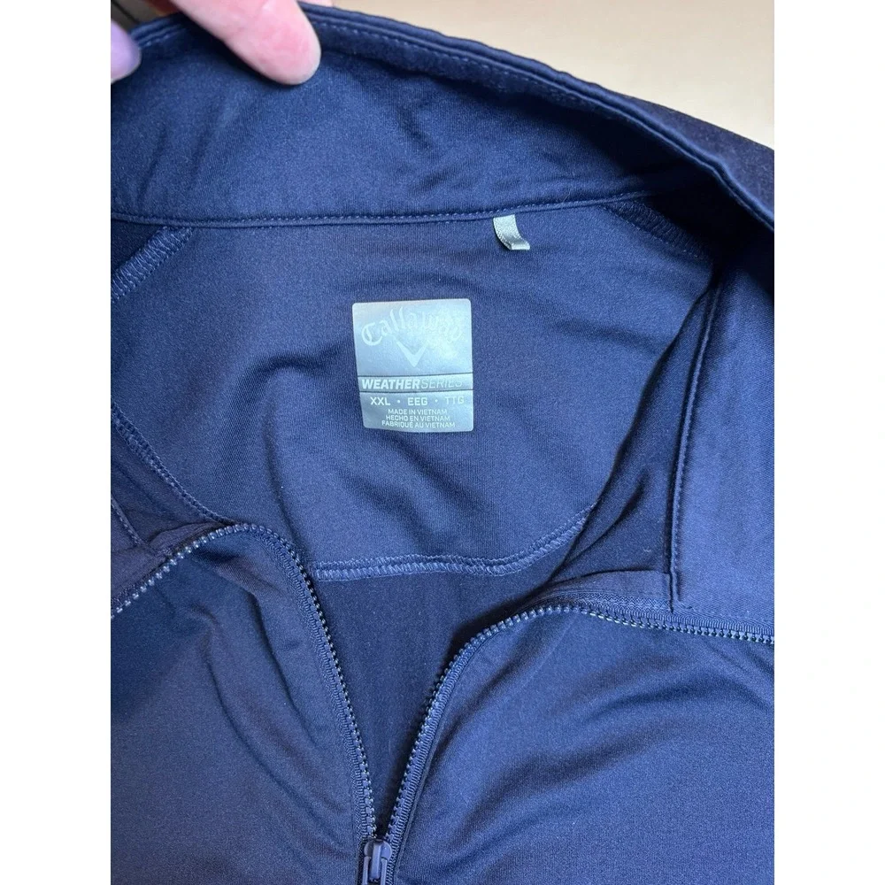 Callaway Men's XXL Navy Blue 1/4 Zip Long Sleeve Athletic Shirt pullover EUC.